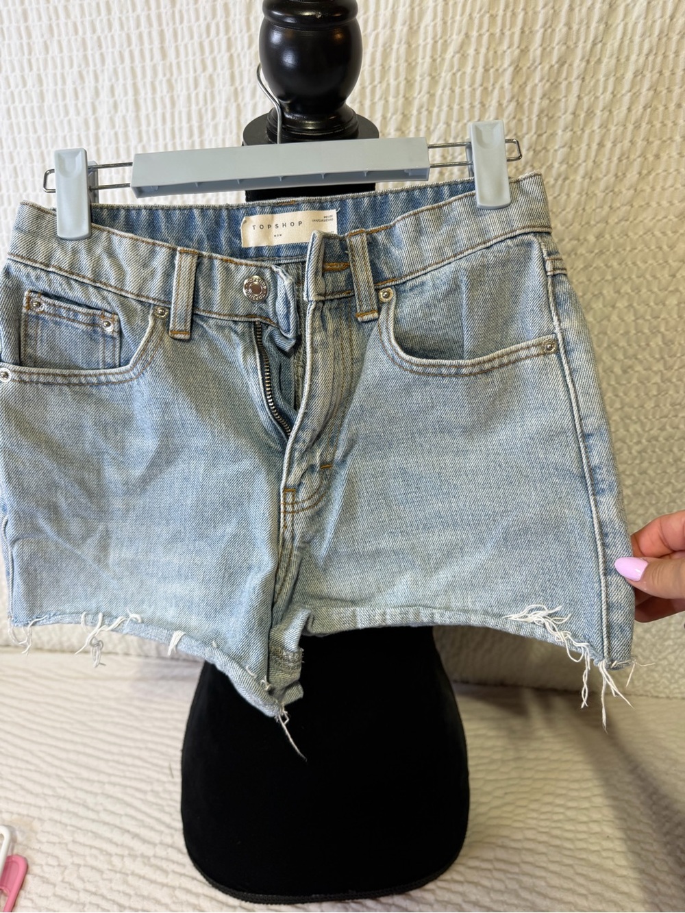 Topshop PETITE Light Blue Denim Jean Shorts